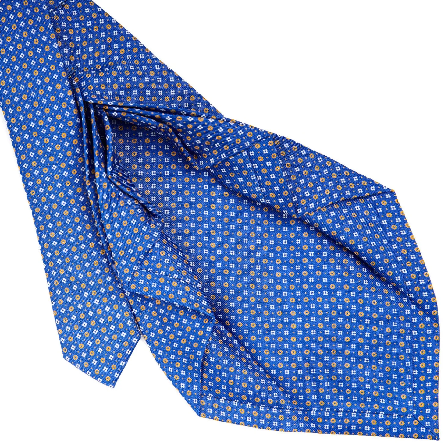 CRAVATTA SARTORIALE 9 PIEGHE IN SETA BLUETTE Microfantasia fiore