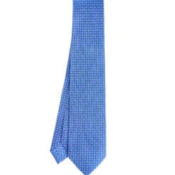 CRAVATTA SARTORIALE 9 PIEGHE IN SETA BLUETTE Microfantasia fiore