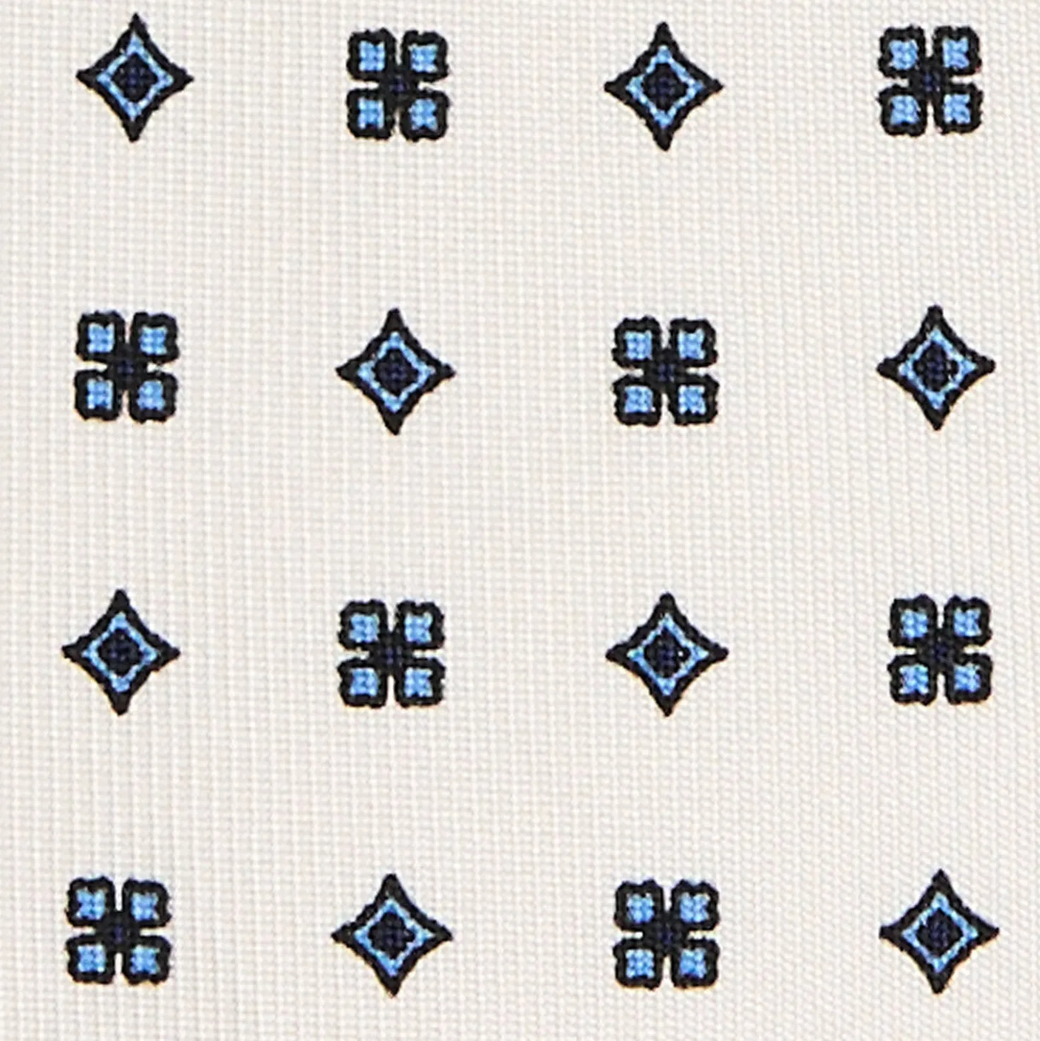 CRAVATTA SARTORIALE 7 PIEGHE IN SETA BIANCA Microfantasia fiore
