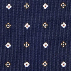CRAVATTA SARTORIALE 5 PIEGHE IN SETA BLU SCUROMicrofantasia fiore