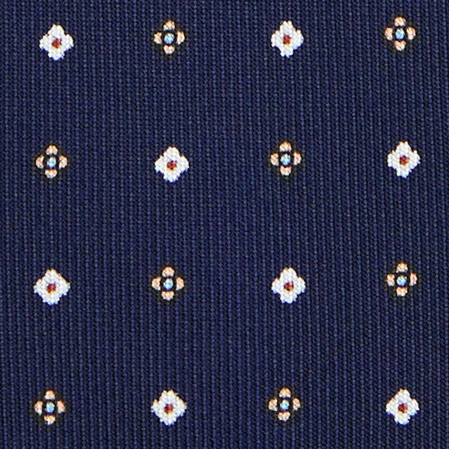 CRAVATTA SARTORIALE 5 PIEGHE IN SETA BLU SCUROMicrofantasia fiore