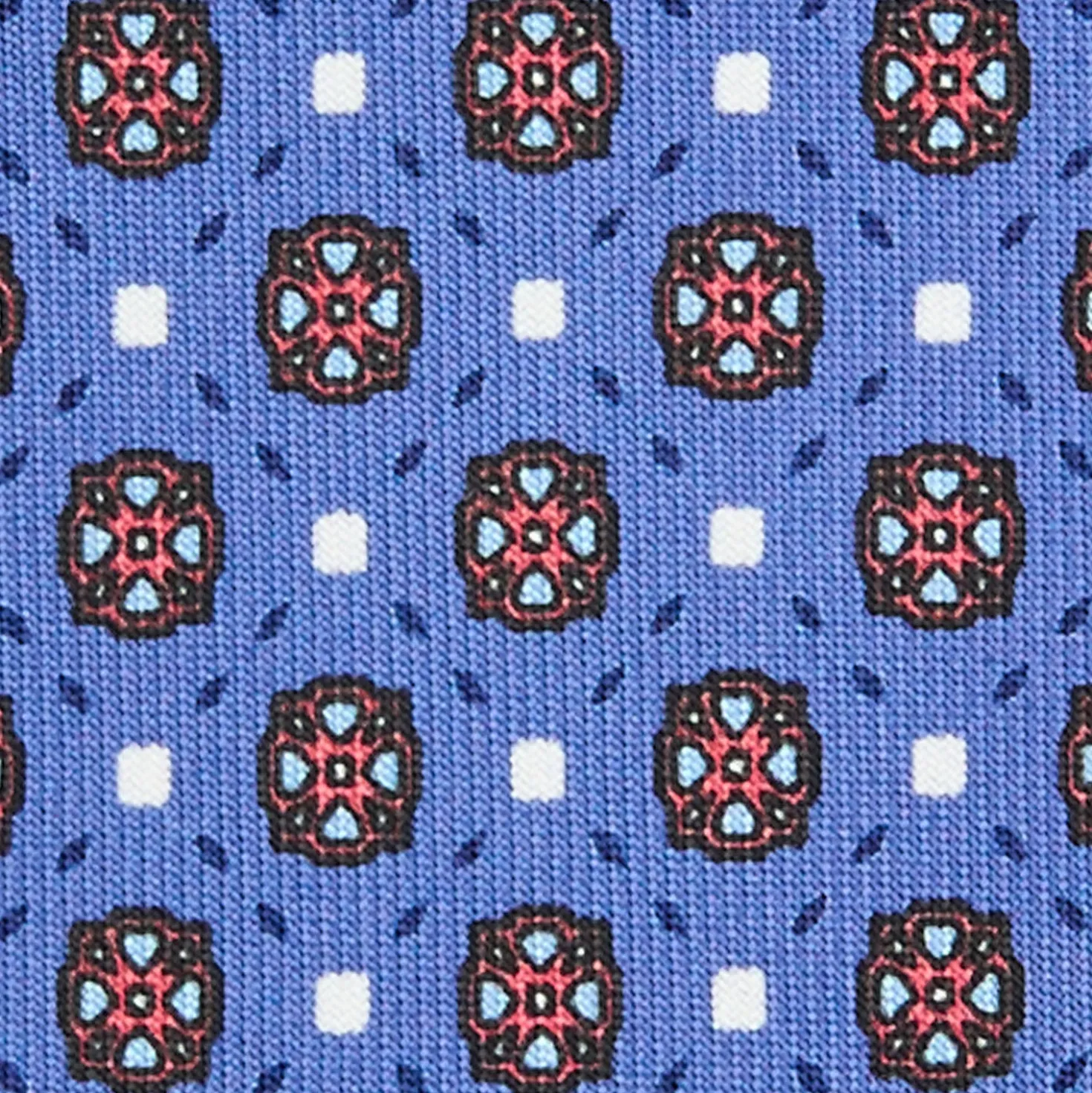 CRAVATTA SARTORIALE 9 PIEGHE IN SETA AZZURRO POLVERE Microfantasia fiore