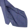 CRAVATTA SARTORIALE 7 PIEGHE IN SETA AZZURRO POLVERE Microfantasia fiore