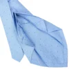 CRAVATTA SARTORIALE 7 PIEGHE IN SETA AZZURRA Microfantasia fiore