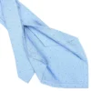 CRAVATTA SARTORIALE 5 PIEGHE IN SETA AZZURRA Microfantasia fiore