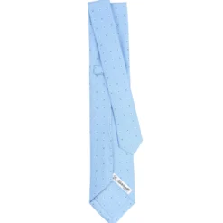CRAVATTA SARTORIALE 5 PIEGHE IN SETA AZZURRA Microfantasia fiore