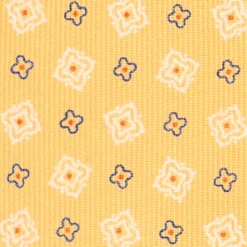 CRAVATTA SARTORIALE 9 PIEGHE IN SETA GIALLA Microfantasia fiore