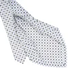 CRAVATTA SARTORIALE 7 PIEGHE IN SETA BIANCA Microfantasia fiore