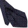 CRAVATTA SARTORIALE 9 PIEGHE IN SETA BLU SCURO Microfantasia fiore