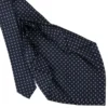 CRAVATTA SARTORIALE 9 PIEGHE IN SETA BLU SCURO Microfantasia fiore