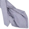 CRAVATTA SARTORIALE 5 PIEGHE IN SETA GRIGIO CHIARO Microfantasia fiore
