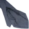 CRAVATTA SARTORIALE 7 PIEGHE IN SETA BLU SCURO Microfantasia fiore