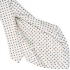 CRAVATTA SARTORIALE 5 PIEGHE IN SETA BIANCA Microfantasia fiore