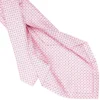 CRAVATTA SARTORIALE 5 PIEGHE IN SETA ROSA Microfantasia fiore