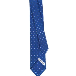 CRAVATTA SARTORIALE 9 PIEGHE IN SETA BLU Microfantasia fiore
