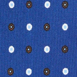 CRAVATTA SARTORIALE 9 PIEGHE IN SETA BLU Microfantasia fiore