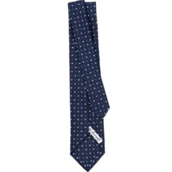 CRAVATTA SARTORIALE 9 PIEGHE IN SETA BLU SCURO Microfantasia fiore