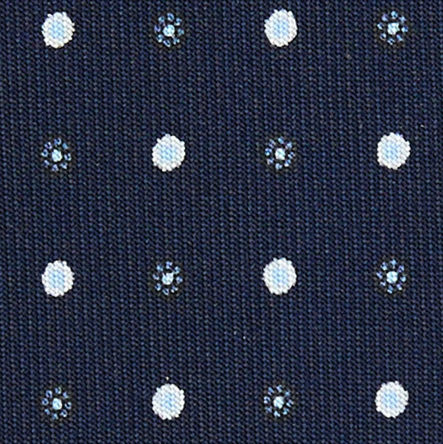 CRAVATTA SARTORIALE 9 PIEGHE IN SETA BLU SCURO Microfantasia fiore