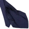 CRAVATTA SARTORIALE 9 PIEGHE IN SETA BLU SCURO Microfantasia fiore