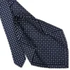 CRAVATTA SARTORIALE 7 PIEGHE IN SETA BLU SCURO Microfantasia fiore