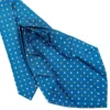 CRAVATTA SARTORIALE 9 PIEGHE IN SETA BLU MEDIO Microfantasia fiore
