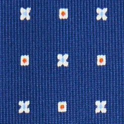 CRAVATTA SARTORIALE 9 PIEGHE IN SETA BLU Microfantasia fiore