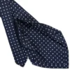 CRAVATTA SARTORIALE 9 PIEGHE IN SETA BLU SCURO Microfantasia fiore