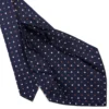 CRAVATTA SARTORIALE 9 PIEGHE IN SETA BLU SCURO Microfantasia fiore