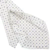 CRAVATTA SARTORIALE 9 PIEGHE IN SETA BIANCA Microfantasia fiore