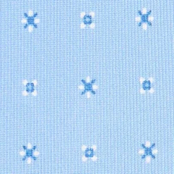 CRAVATTA SARTORIALE 9 PIEGHE IN SETA AZZURRA Microfantasia fiore