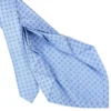 CRAVATTA SARTORIALE 9 PIEGHE IN SETA AZZURRA Microfantasia fiore