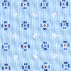 CRAVATTA SARTORIALE 9 PIEGHE IN SETA AZZURRA Microfantasia fiore