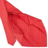 CRAVATTA SARTORIALE 9 PIEGHE IN SETA ROSSA Microfantasia fiore