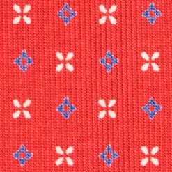 CRAVATTA SARTORIALE 9 PIEGHE IN SETA ROSSA Microfantasia fiore