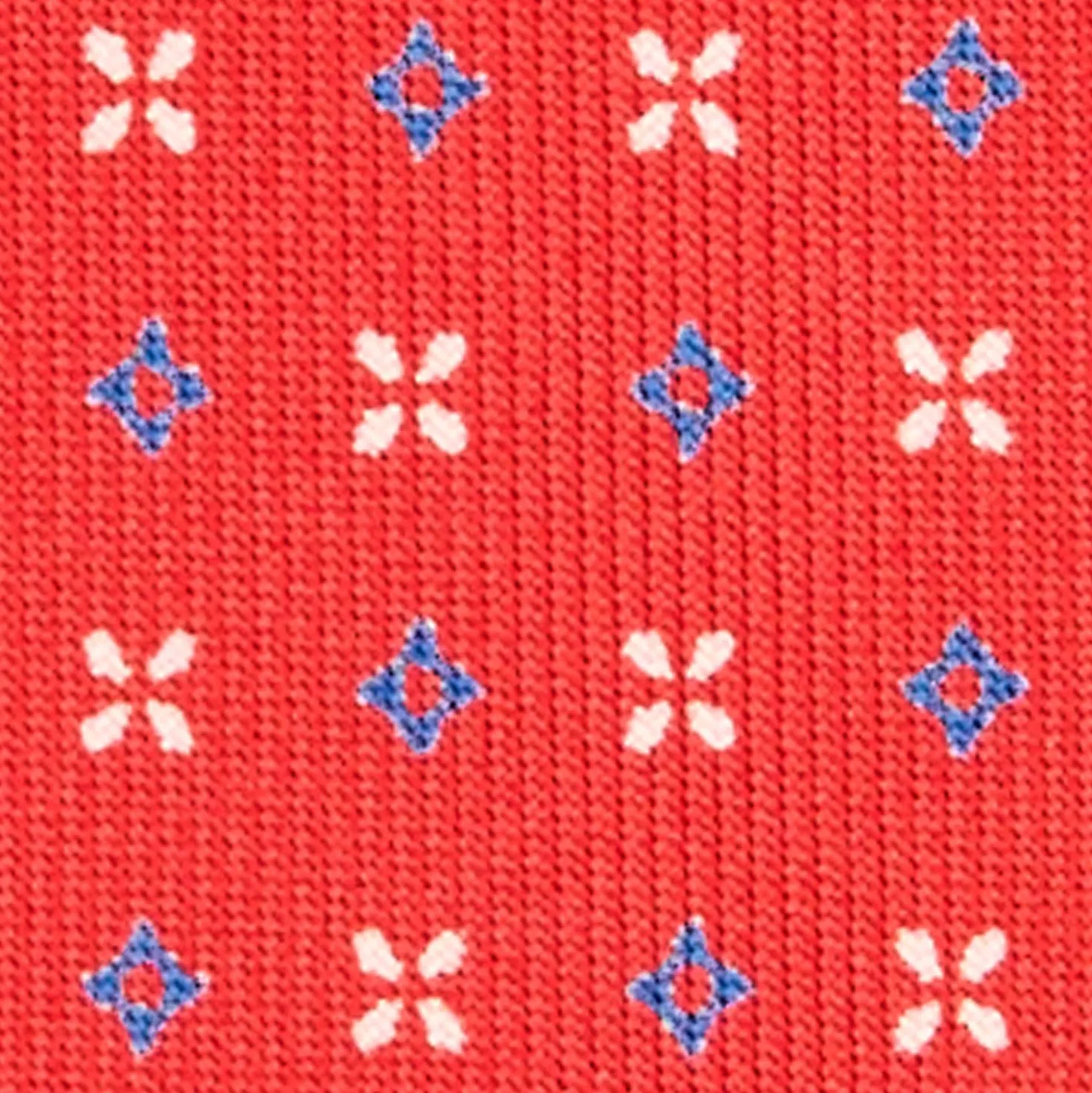 CRAVATTA SARTORIALE 9 PIEGHE IN SETA ROSSA Microfantasia fiore