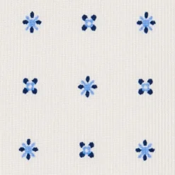CRAVATTA SARTORIALE 7 PIEGHE IN SETA BIANCA Microfantasia fiore