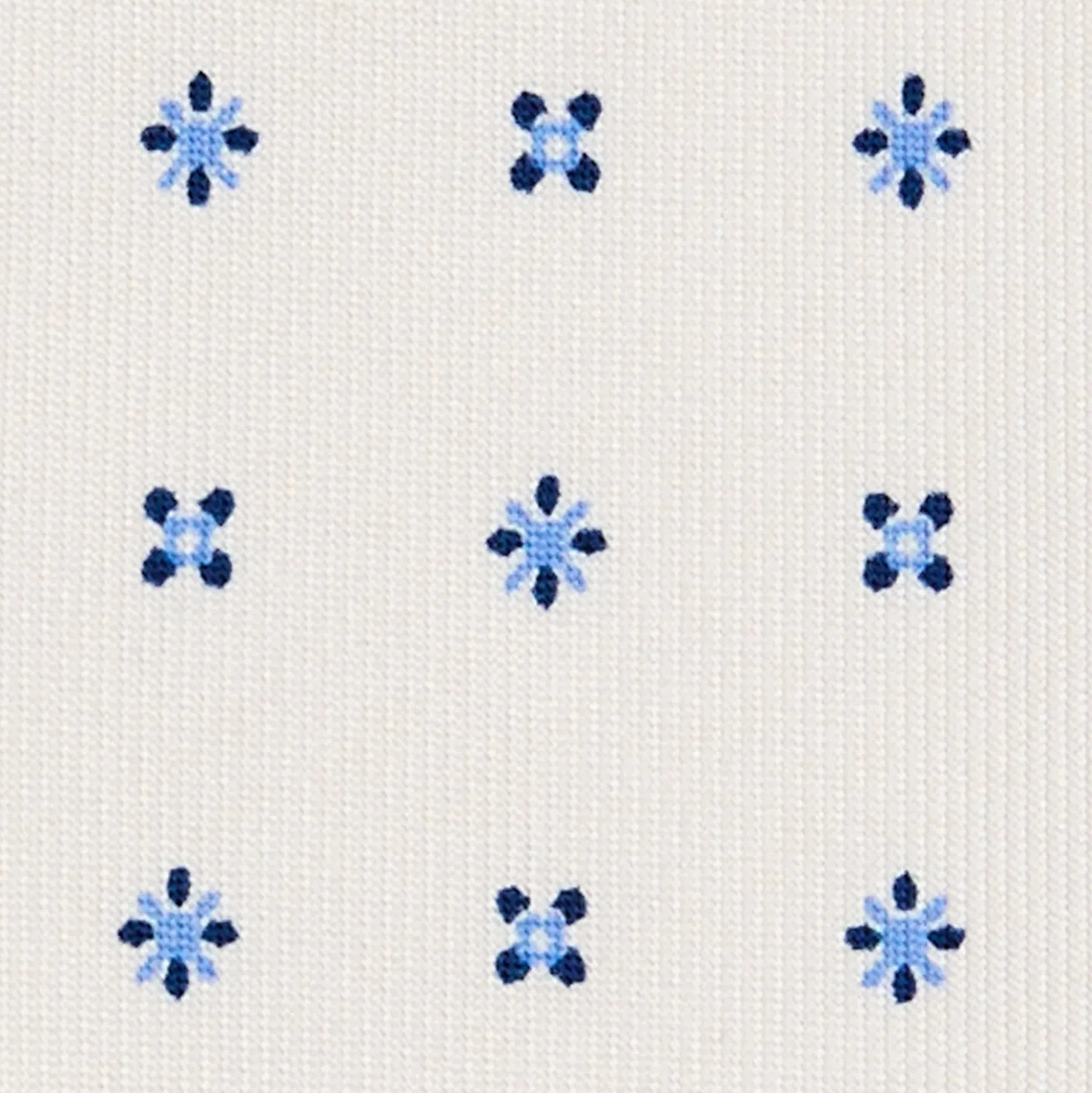 CRAVATTA SARTORIALE 7 PIEGHE IN SETA BIANCA Microfantasia fiore