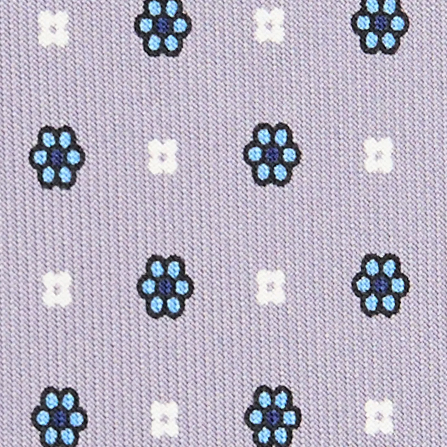 CRAVATTA SARTORIALE 5 PIEGHE IN SETA GRIGIO CHIARO Microfantasia fiore