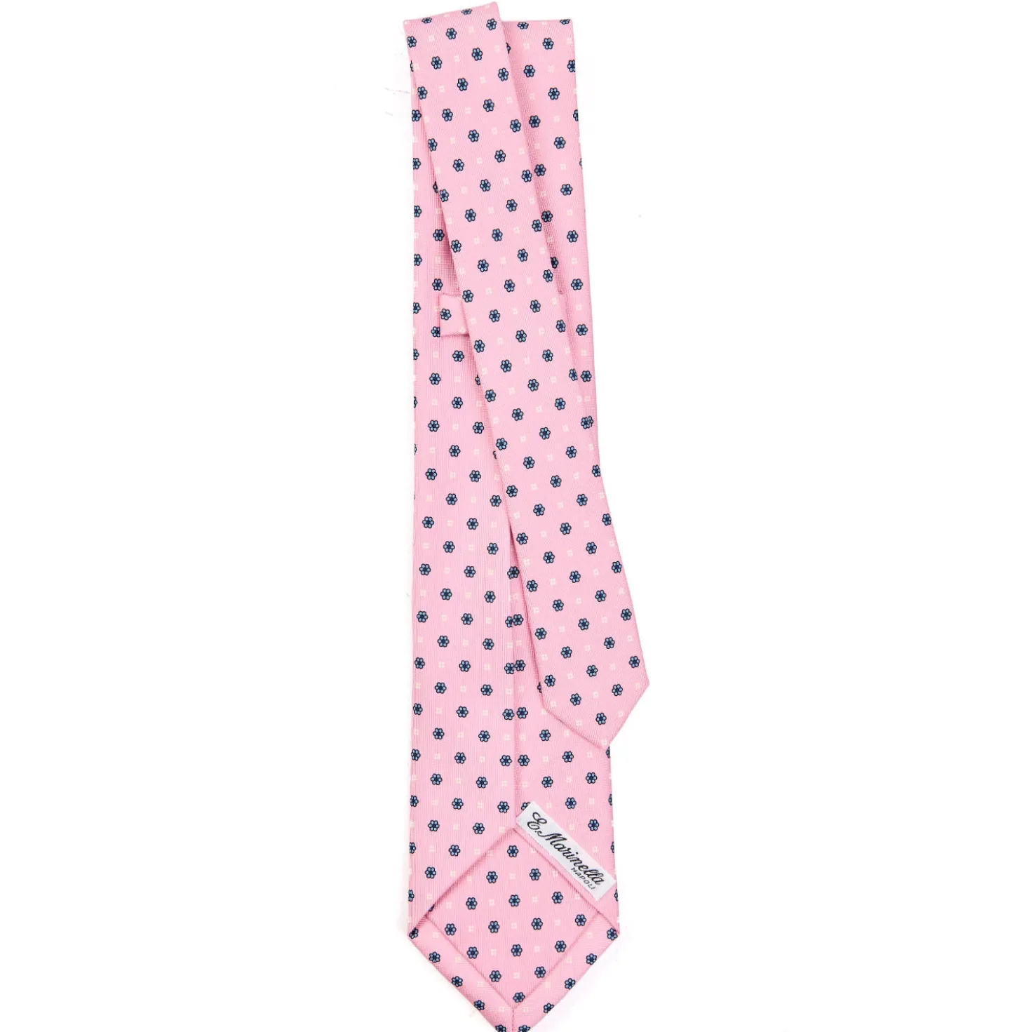 CRAVATTA SARTORIALE 5 PIEGHE IN SETA ROSA Microfantasia fiore
