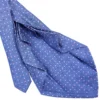 CRAVATTA SARTORIALE 9 PIEGHE IN SETA AZZURRO POLVERE Microfantasia fiore