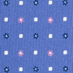 CRAVATTA SARTORIALE 9 PIEGHE IN SETA AZZURRO POLVERE Microfantasia fiore
