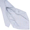 CRAVATTA SARTORIALE 7 PIEGHE IN SETA BIANCA Microfantasia fiore
