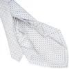 CRAVATTA SARTORIALE 9 PIEGHE IN SETA BIANCA Microfantasia fiore