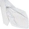 CRAVATTA SARTORIALE 5 PIEGHE IN SETA BIANCA Microfantasia fiore