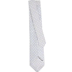 CRAVATTA SARTORIALE 9 PIEGHE IN SETA BIANCA Microfantasia fiore