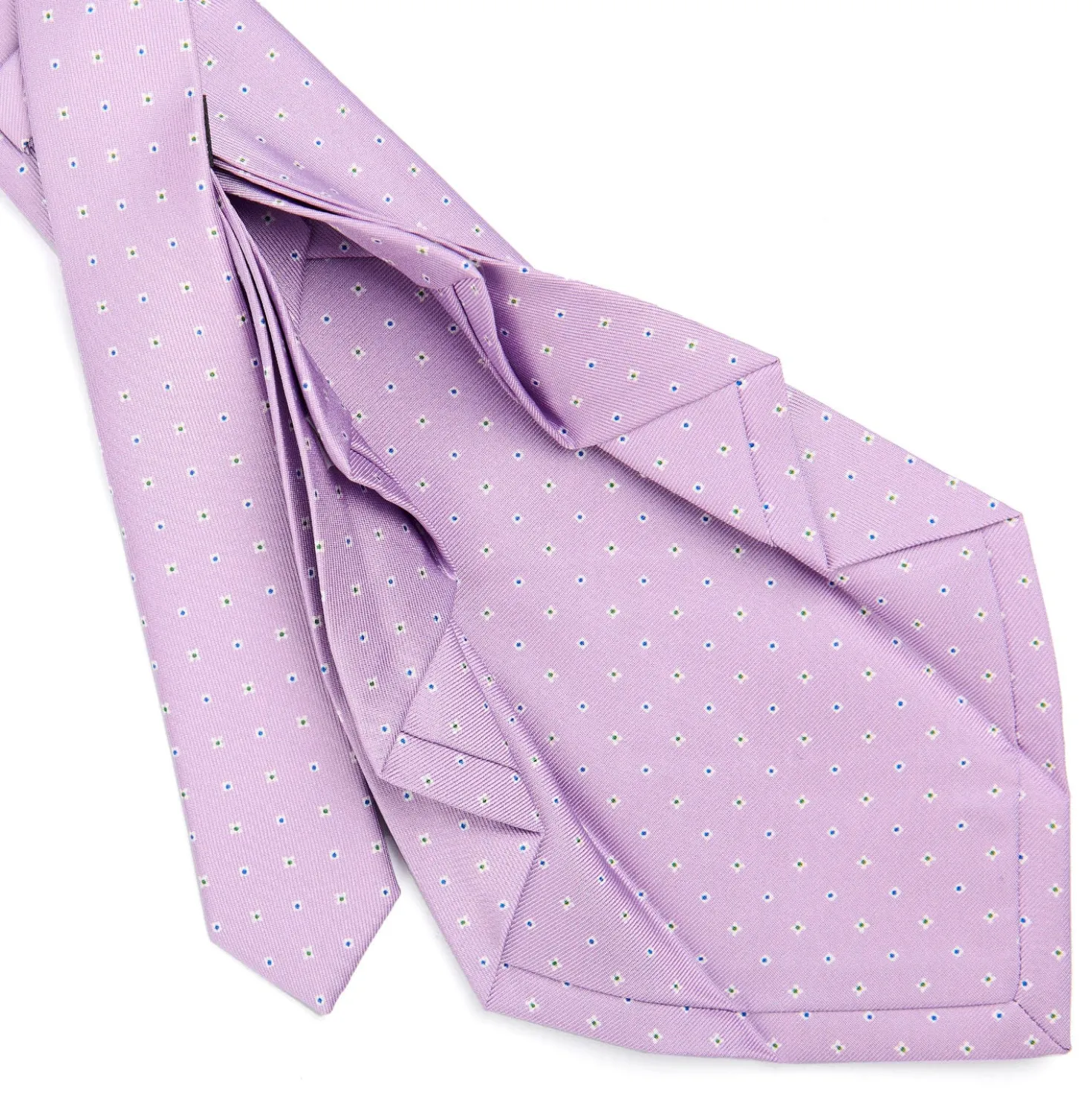 CRAVATTA SARTORIALE 9 PIEGHE IN SETA LILLA Microfantasia fiore