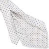 CRAVATTA SARTORIALE 9 PIEGHE IN SETA BIANCA Microfantasia fiore