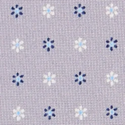 CRAVATTA SARTORIALE 7 PIEGHE IN SETA GRIGIO CHIARO Microfantasia fiore