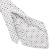 CRAVATTA SARTORIALE 7 PIEGHE IN SETA BIANCA Microfantasia fiore