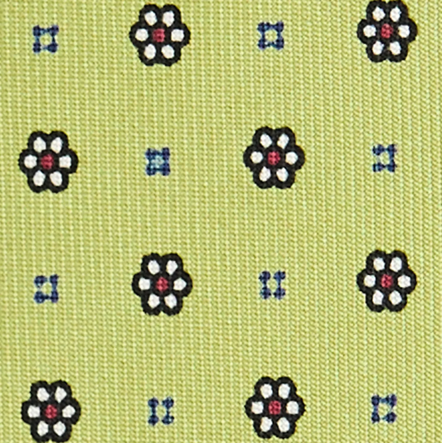 CRAVATTA SARTORIALE 5 PIEGHE IN SETA VERDE CHIARO Microfantasia fiore